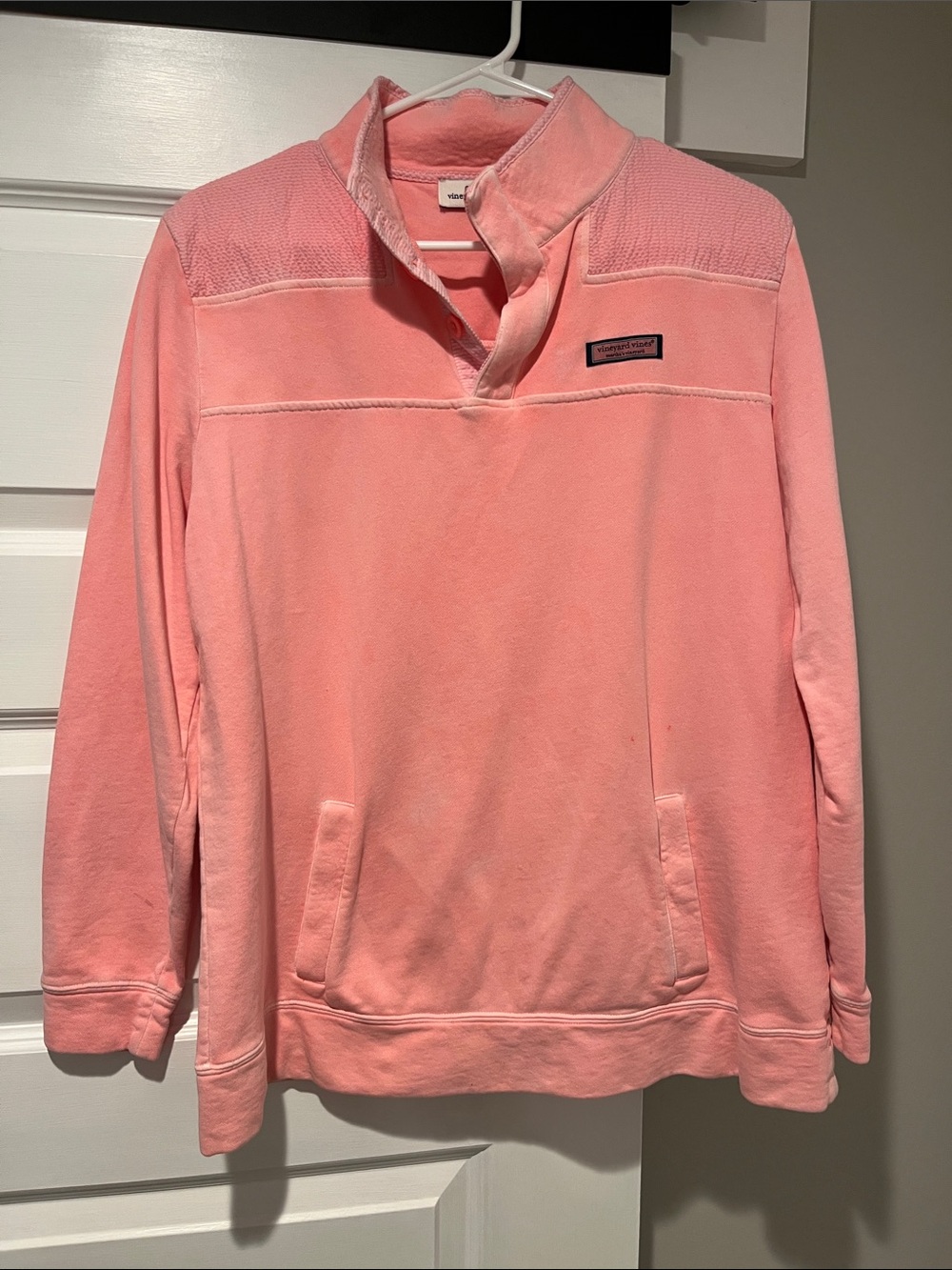 Vineyard Vines women’s Coral Pink Quarter-Snap Pullover